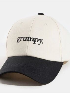 Boutique Adjustable Baseball Cap Hat Embroidered Grumpy